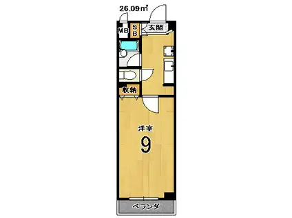 マンションアネックス(1K/4階)の間取り写真