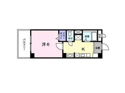 ピースフル二条(1K/4階)の間取り写真