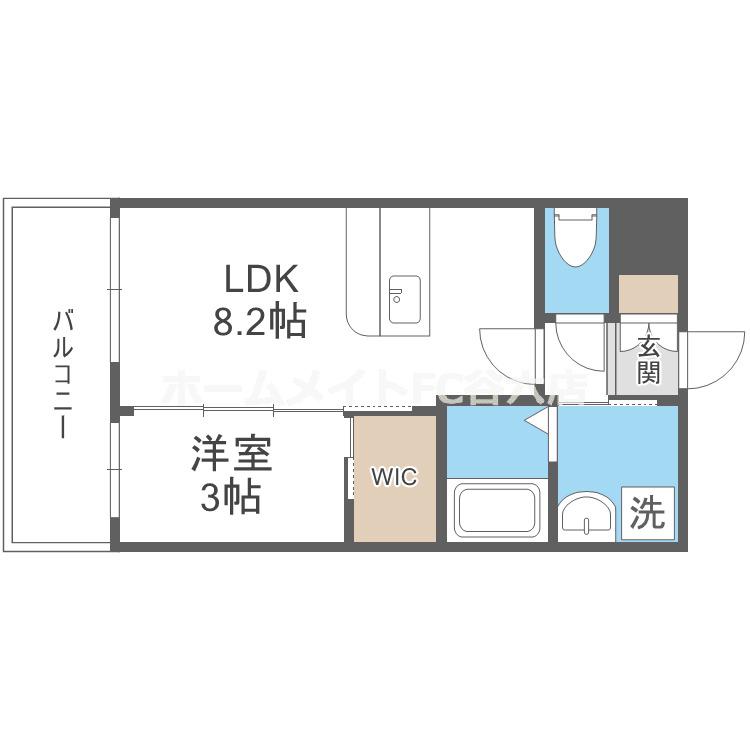 セレニテ江坂アリア(1DK/2階)の間取り写真