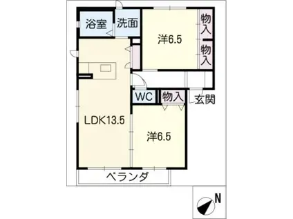シャーメゾン青柳(2LDK/3階)の間取り写真