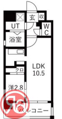 ワールドアイ大阪フェリーチェ(1LDK/5階)の間取り写真