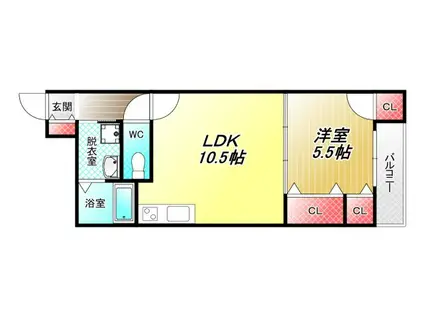 グランリーオ竹渕(1LDK/3階)の間取り写真