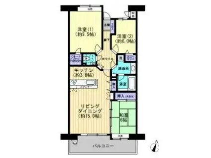 フローレンス東蟹屋グランドアーク弐番館(3LDK/9階)の間取り写真