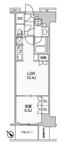 WORVE横浜伊勢佐木町(1LDK/8階)の間取り写真