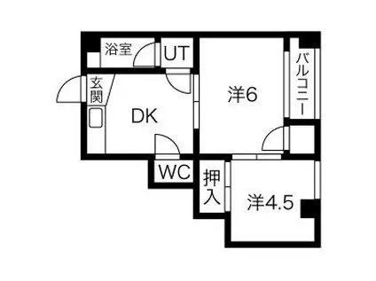 コスモスビル(2DK/4階)の間取り写真