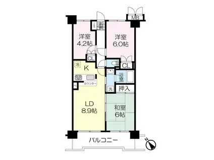 ナイスアーバン泉中央(3LDK/2階)の間取り写真