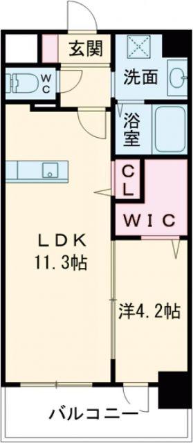 PROSPERER大手町(1LDK/4階)の間取り写真