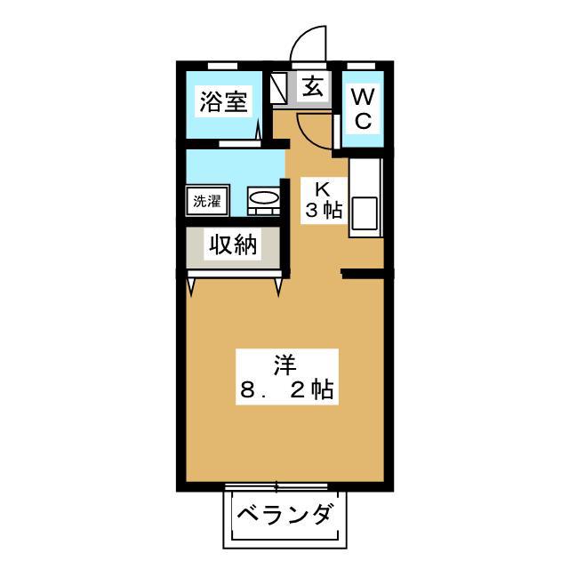 プレステージMIYA(ワンルーム/1階)の間取り写真