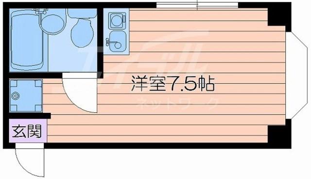 NHハイツ(ワンルーム/2階)の間取り写真