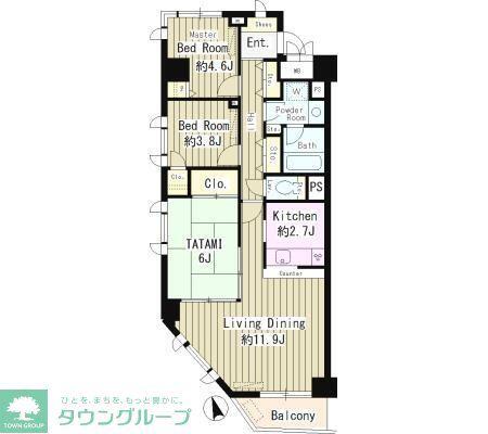 村野ビル オークステイ清瀬(3LDK/6階)の間取り写真