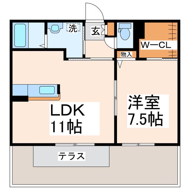 エムサイドヒルズ(1LDK/1階)の間取り写真