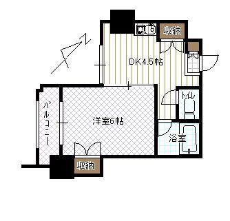 アペックス四ツ井(1DK/4階)の間取り写真