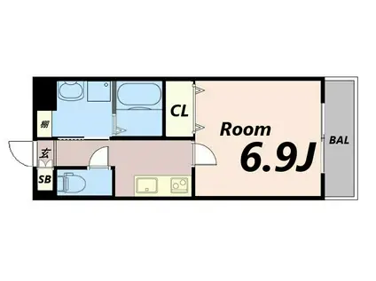 MISTRAL千代田町(1K/1階)の間取り写真