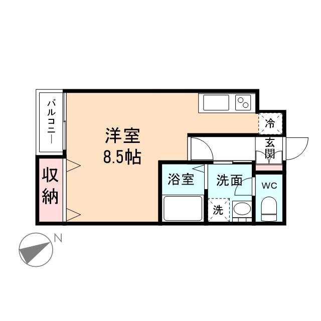 オーベルジュ京田(ワンルーム/3階)の間取り写真