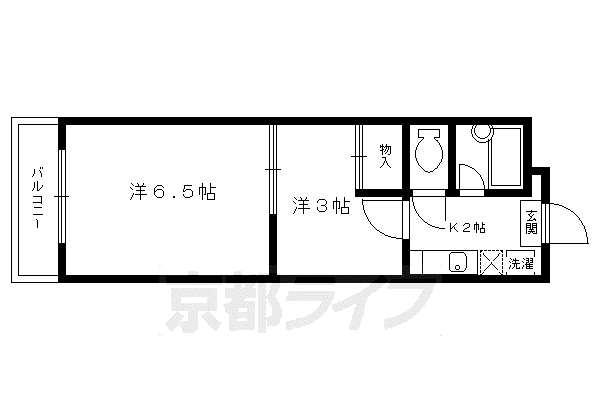 プチシャトー19(2K/4階)の間取り写真