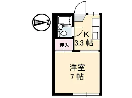 ヴィラあさひ(1K/2階)の間取り写真