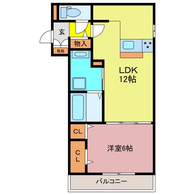 フェリシア(1LDK/3階)の間取り写真