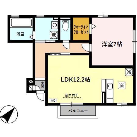 セジュールS・B(1LDK/1階)の間取り写真