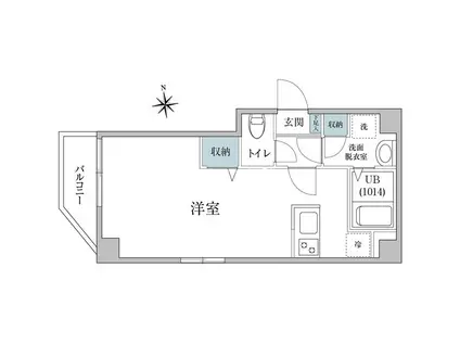 DREAMIA上野御徒町(1K/2階)の間取り写真