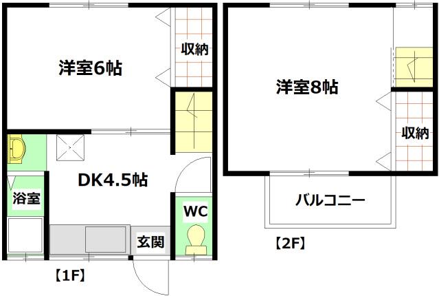 梶谷アパート(2DK/1階)の間取り写真