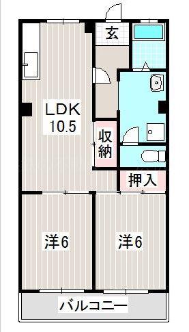 セブンヒルズ(2LDK/2階)の間取り写真