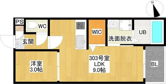REGALEST LESATO(1LDK/3階)の間取り写真