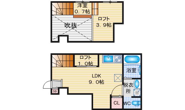 VELO SOTOYAMA(1SK/1階)の間取り写真