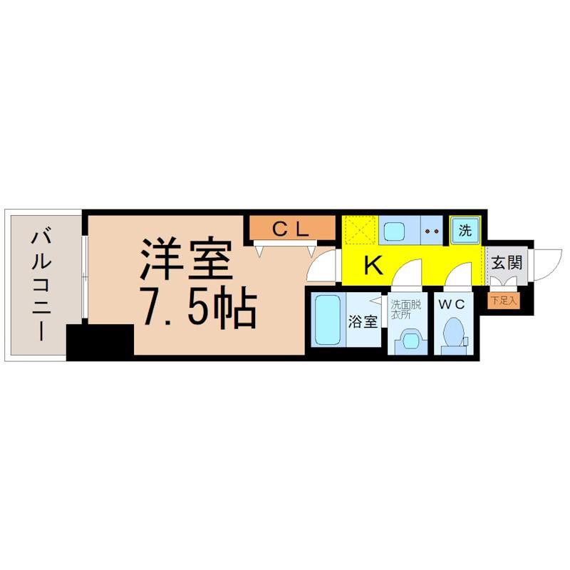 プレサンス上前津オレシア(1K/3階)の間取り写真
