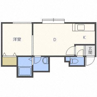 ヴィオレッテ II(1DK/2階)の間取り写真