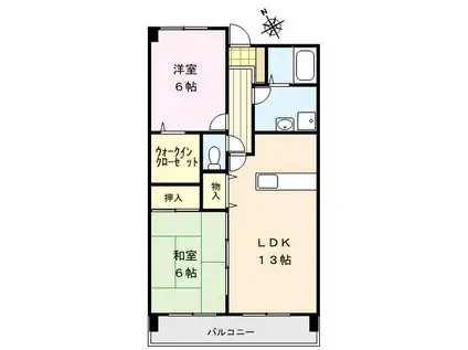 ステラ・コート弐番館(2LDK/1階)の間取り写真