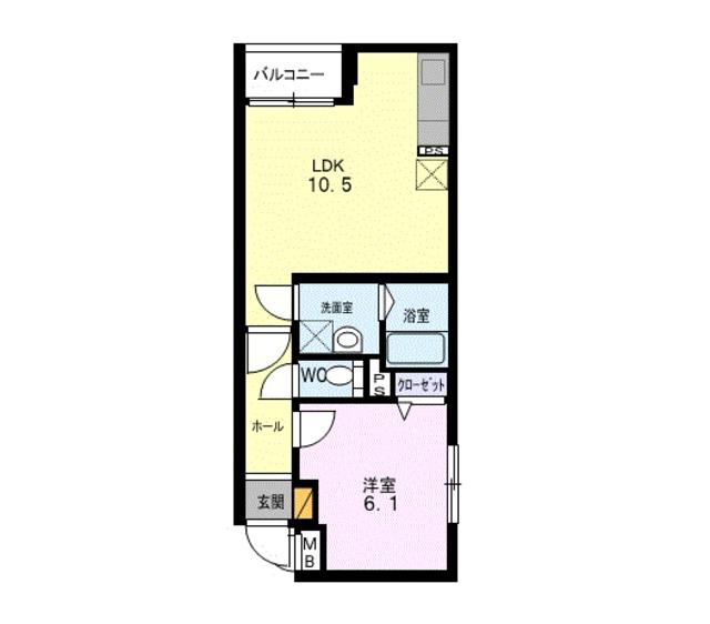 レジデンス北白川(1LDK/2階)の間取り写真