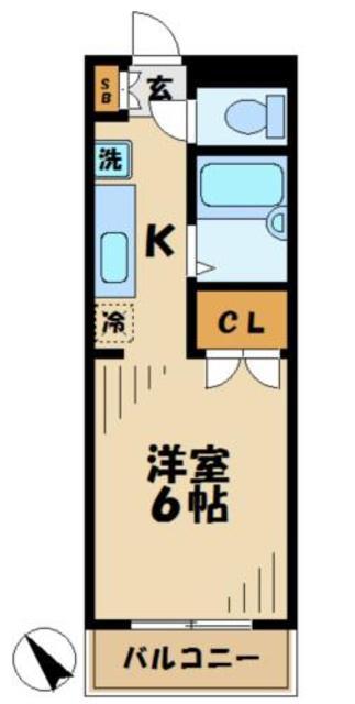 メイプルコート(1K/3階)の間取り写真