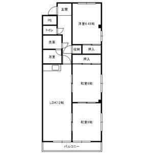 マンション東柴第2(3LDK/3階)の間取り写真