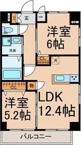 THE RESIDENCE SAKURAYAMA ウエスト(2LDK/10階)の間取り写真