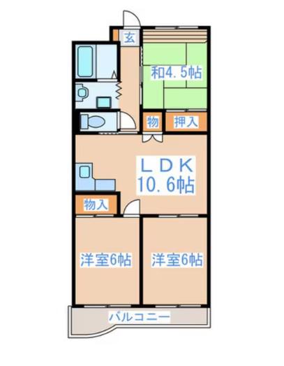 エントピア田代(3LDK/3階)の間取り写真