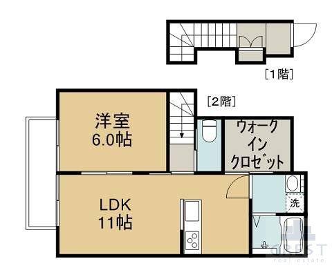 SHINY VILLA川南(1LDK/2階)の間取り写真
