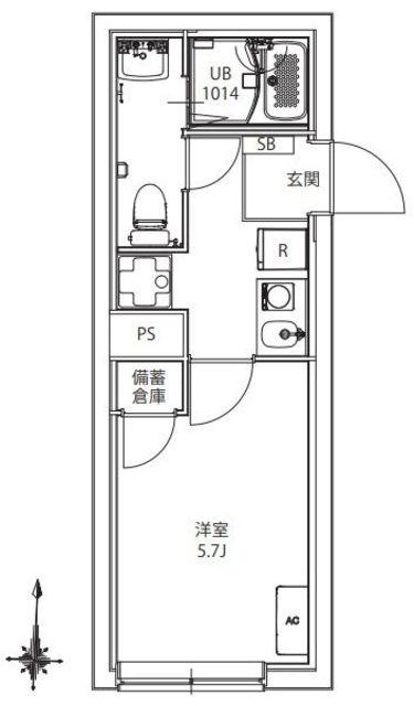 CITYWALK御殿山GRANDE(1K/B1階)の間取り写真