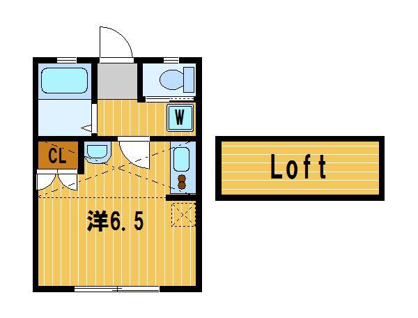 シモンズホール(ワンルーム/2階)の間取り写真