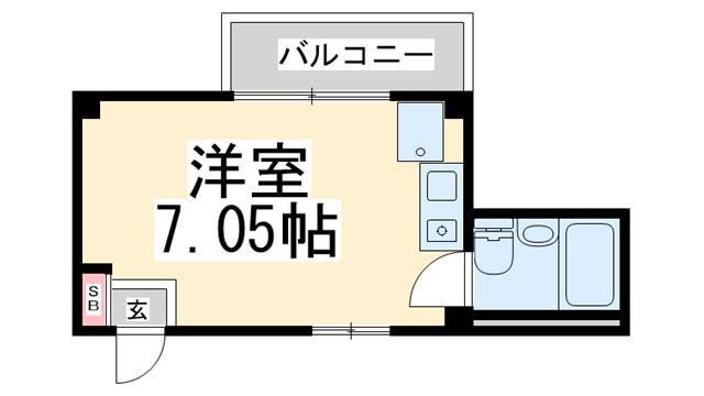 リベラール美園(ワンルーム/2階)の間取り写真