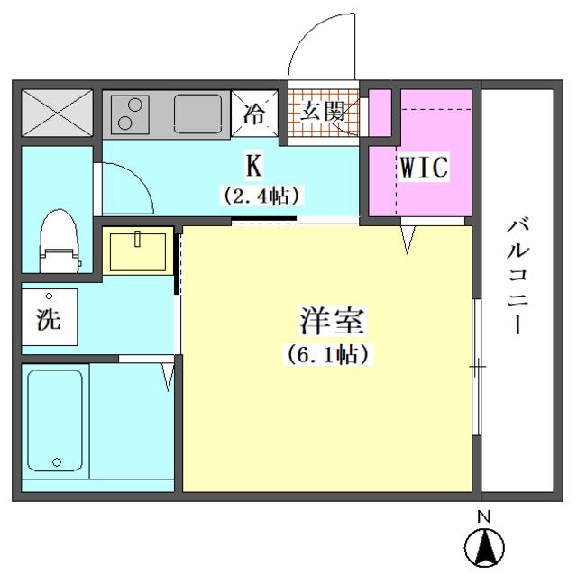 モンテーニュ(1K/4階)の間取り写真