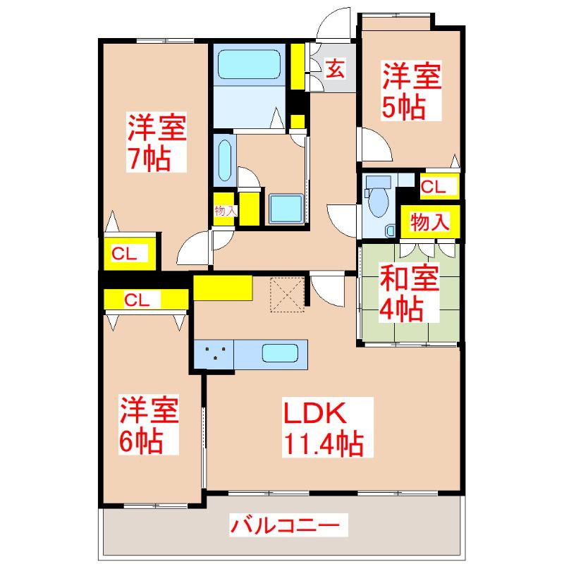 フェスティオベイサイドコート(4LDK/10階)の間取り写真