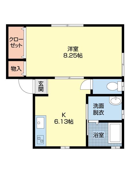 ハイツ小川(1DK/1階)の間取り写真