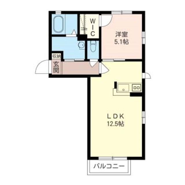 レヨンヴェールA(1LDK/2階)の間取り写真