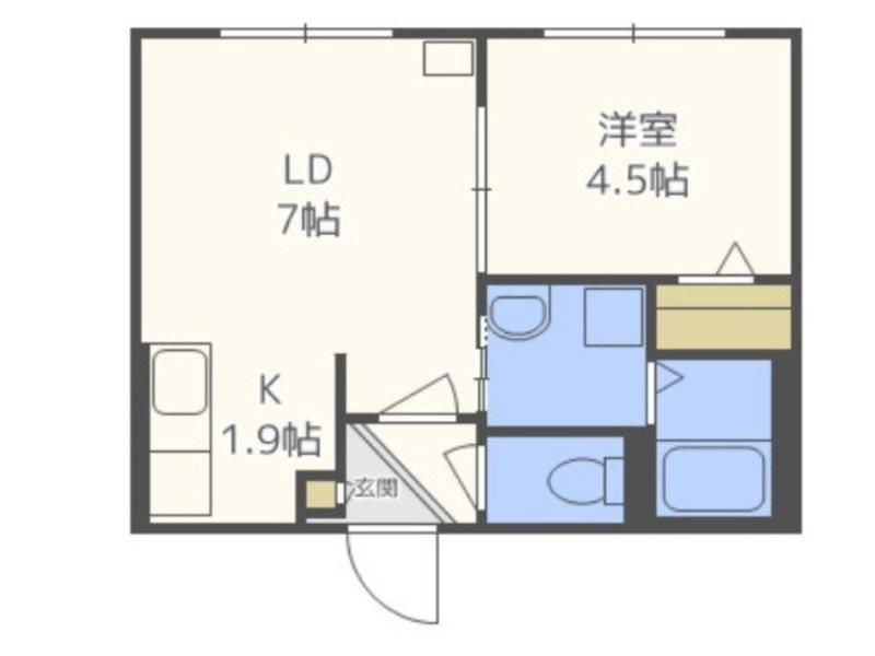 インフィニティ旭町(1LDK/2階)の間取り写真