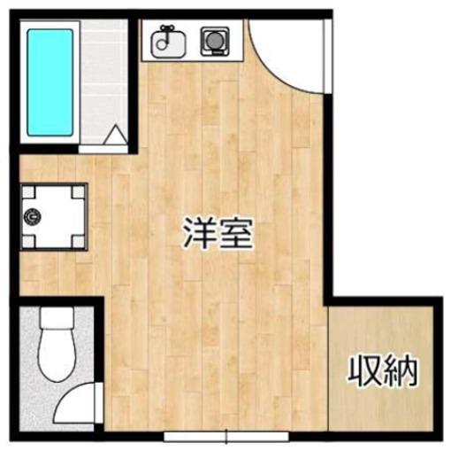 光ハイツ(ワンルーム/2階)の間取り写真