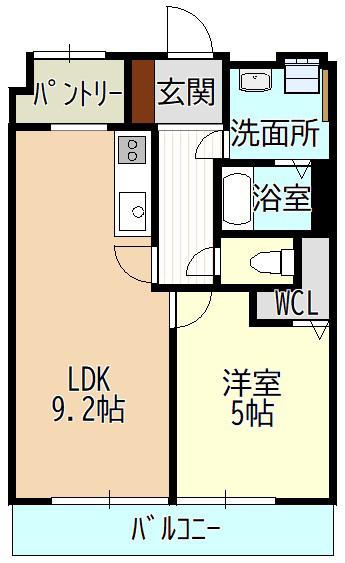 榊原ビル(1LDK/3階)の間取り写真