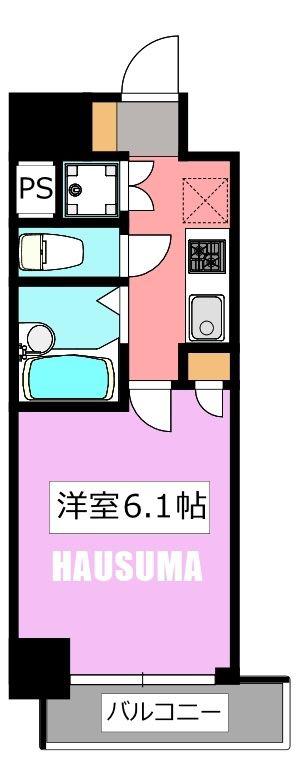 スパシエアルテシモベッタ(1K/2階)の間取り写真