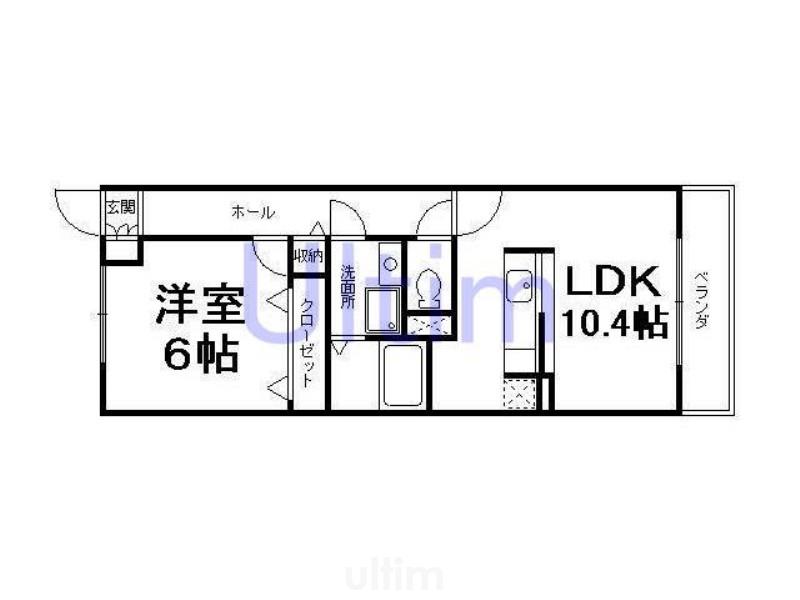 アルモニー・鍬ノ本(1LDK/3階)の間取り写真