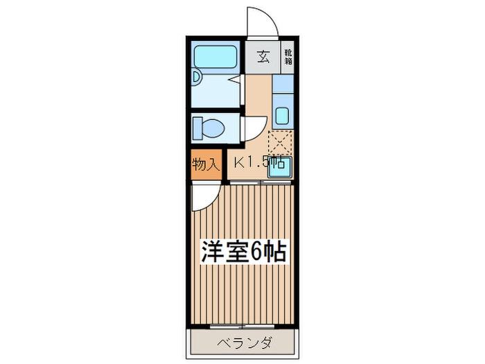 エメラルドハイツ(1K/1階)の間取り写真