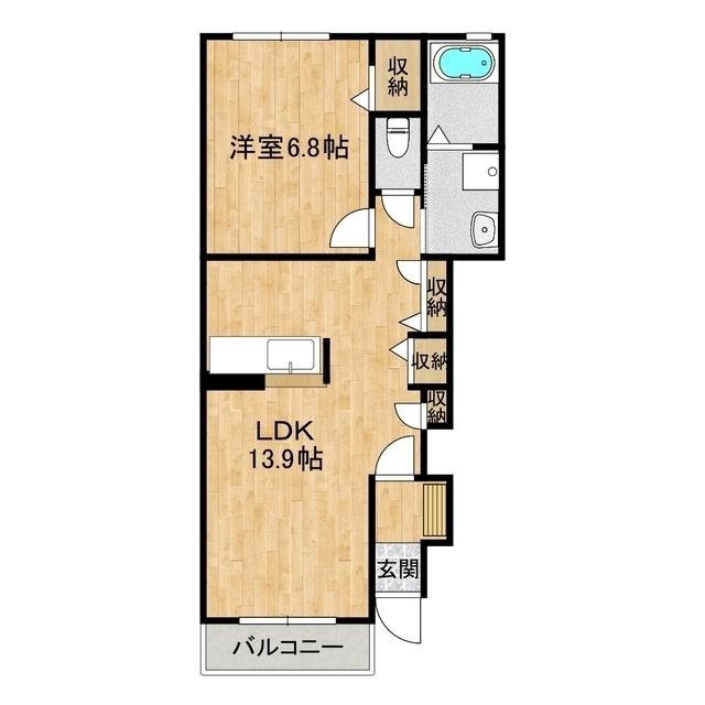 グランメール笠原(1LDK/1階)の間取り写真